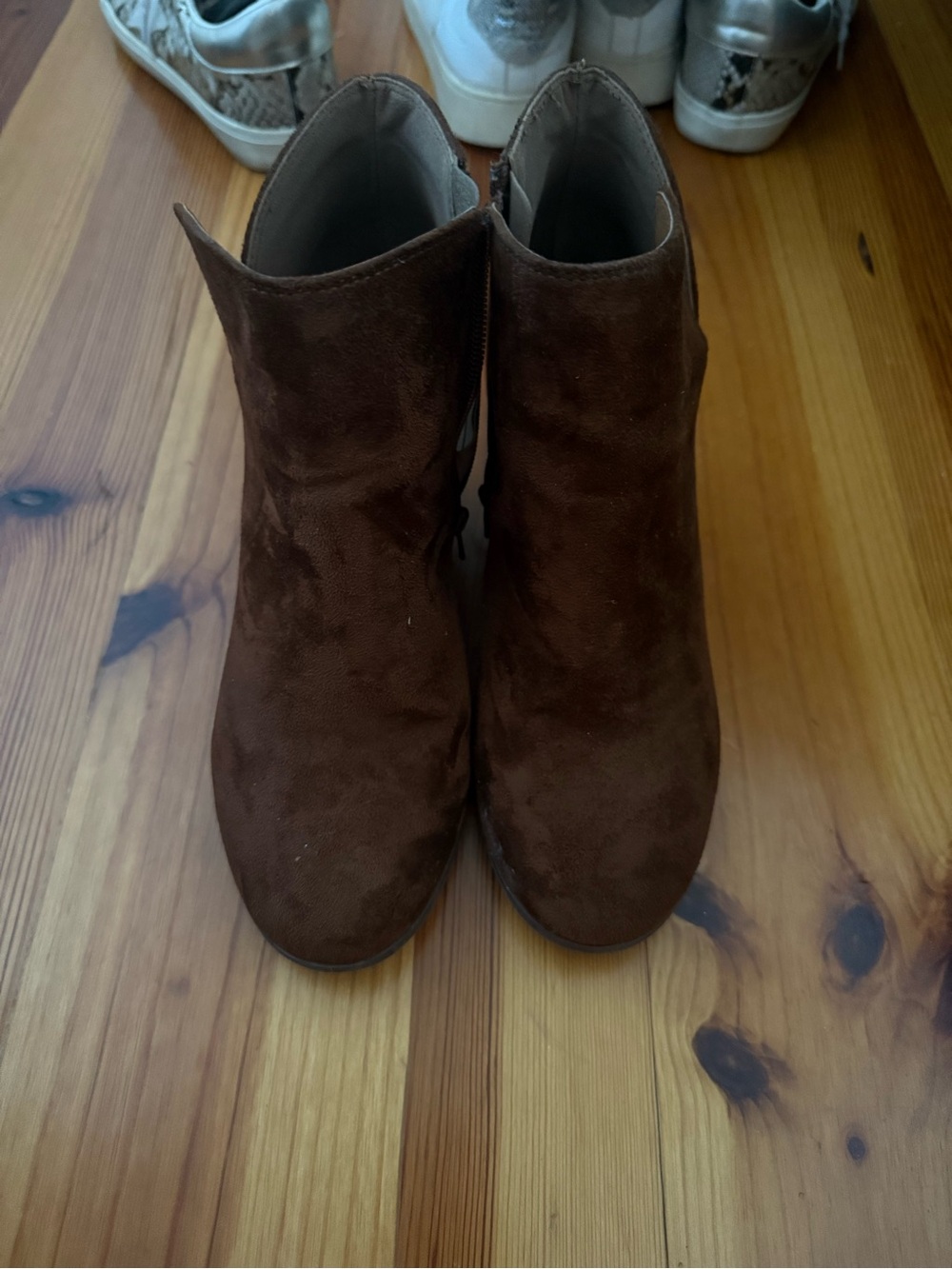 Brown Suede Wedge Ankle Boots
